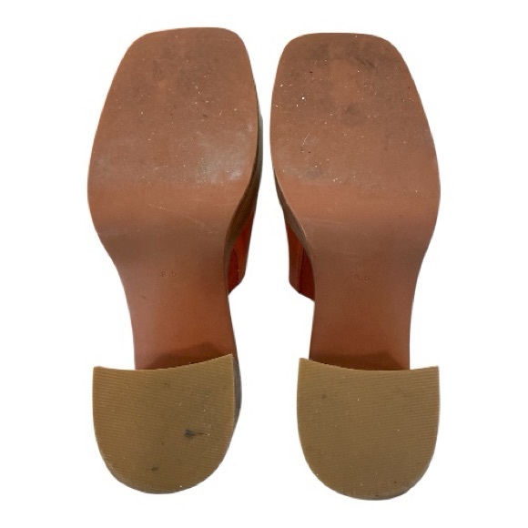Jeffrey Campbell Orange Leather Platform Mules - Picture 3 of 3